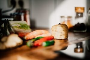 Fresh ingredients arranged for home meal planning