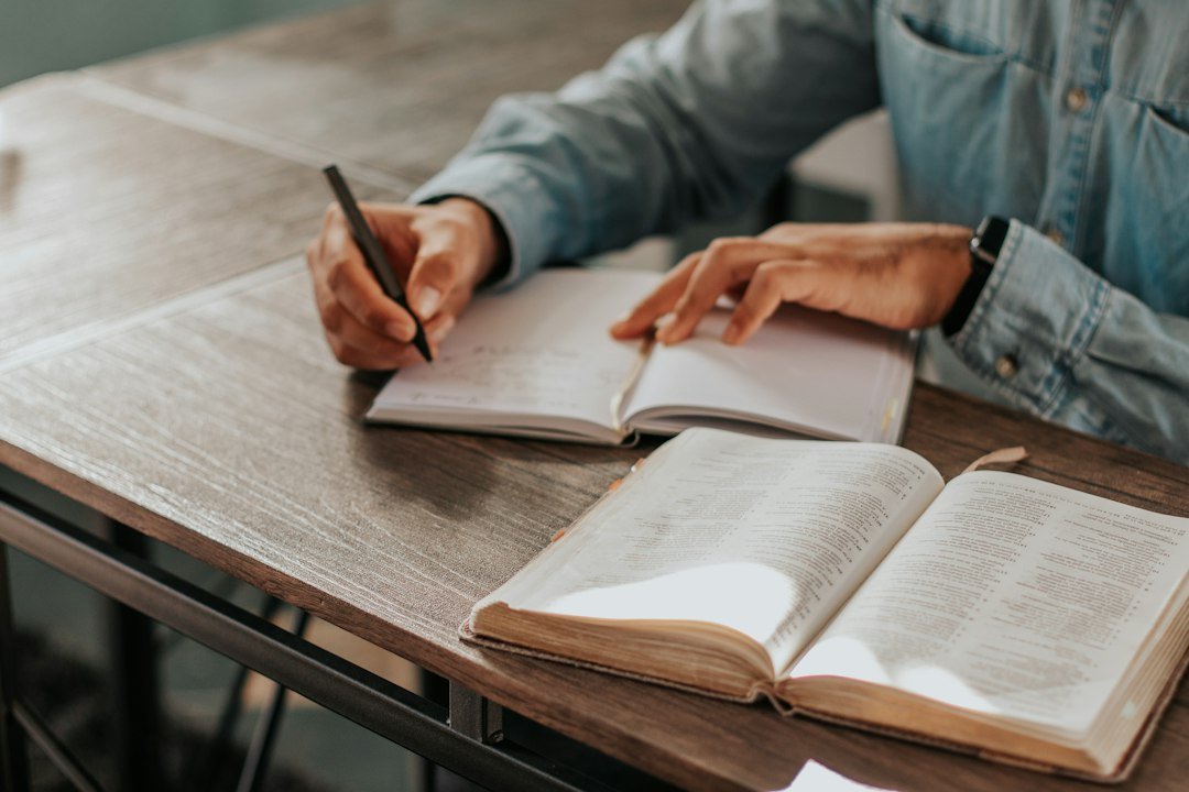 Study materials on a desk
