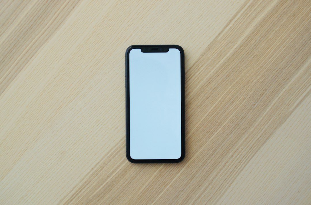 Smartphone on a minimalist desk